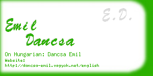 emil dancsa business card